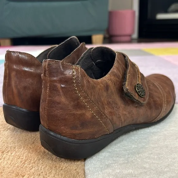 Munro Brown Leather Booties Shoes 8.5