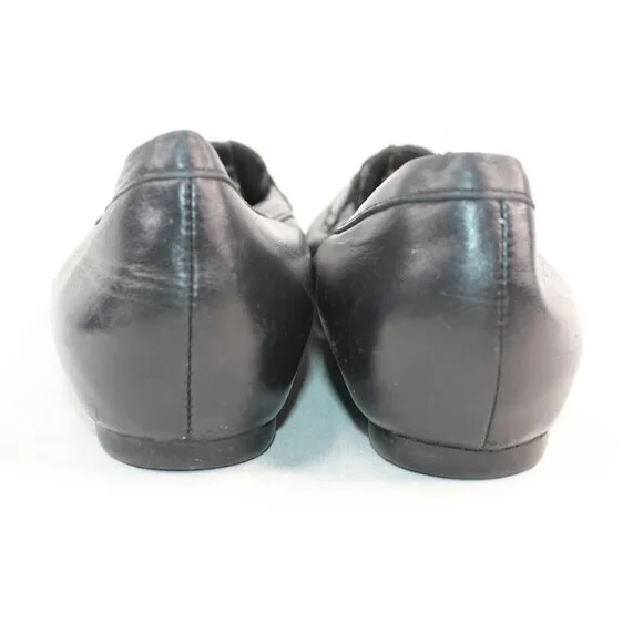 Munro Womens Sz 9.5 N Black Leather Penny Loafer Slip On Flat Shoes Classic
