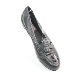 Munro Womens Sz 9.5 N Black Leather Penny Loafer Slip On Flat Shoes Classic
