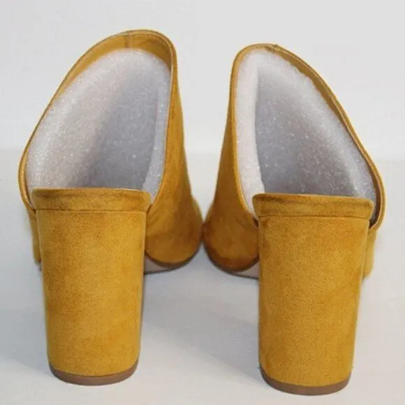 Mustard Esther Heeled Slide Mule Shoes Size 7.5