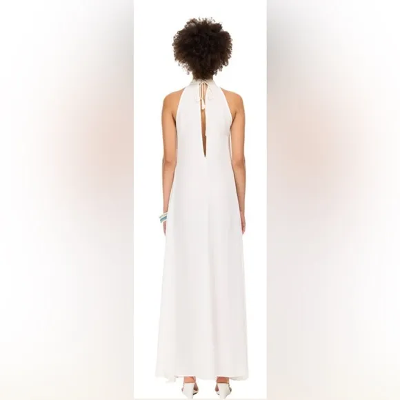 My Beachy Side Maxi Dress Ivory -Dress Painstakingly Hand-Beaded Collar Size M