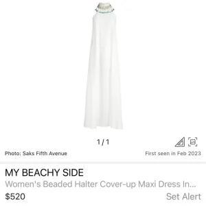 My Beachy Side Maxi Dress Ivory -Dress Painstakingly Hand-Beaded Collar Size M