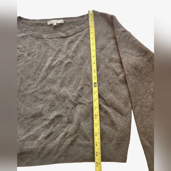 Naked Cashmere Boatneck Pullover Crop Sweater  100% Cashmere Gray Green-ish S