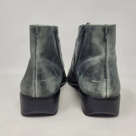 Naot Boots Womens EU41 US10 Black Gray Leather Calima Ankle Booties Buckles Moto