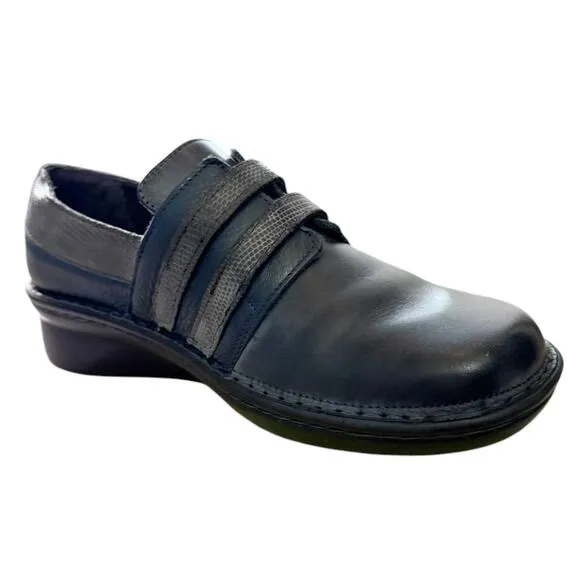 NAOT Celesta Shoes Contrasting Leathers Gray Blue Comfort Israel EU 37 US 6-6.5