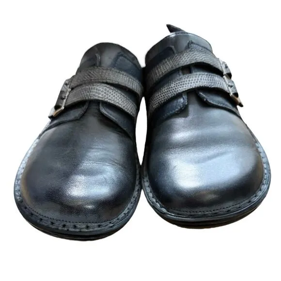 NAOT Celesta Shoes Contrasting Leathers Gray Blue Comfort Israel EU 37 US 6-6.5