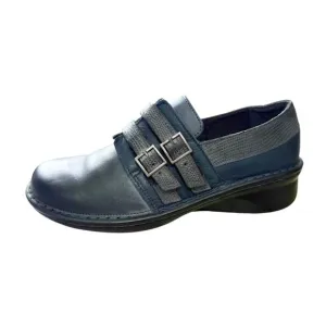 NAOT Celesta Shoes Contrasting Leathers Gray Blue Comfort Israel EU 37 US 6-6.5