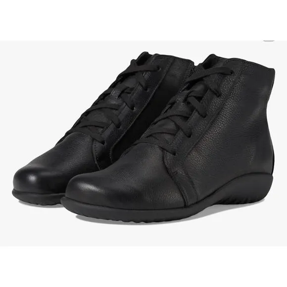 Naot Patu Boots Black Soft Leather Size 6 US 37 EU NIB Comfy Arch Support