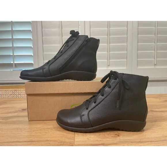 Naot Patu Boots Black Soft Leather Size 6 US 37 EU NIB Comfy Arch Support