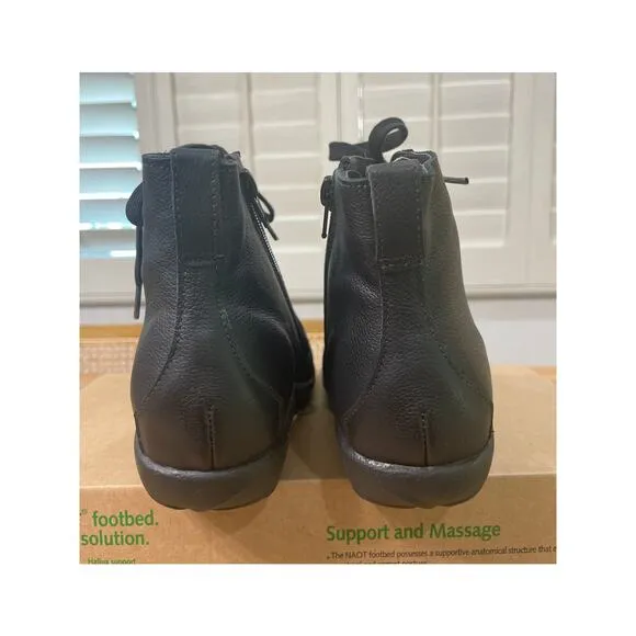 Naot Patu Boots Black Soft Leather Size 6 US 37 EU NIB Comfy Arch Support