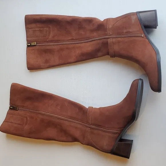 Naturalizer Light Brown Suede Sterling Saddle Knee High Boots 5 NWT