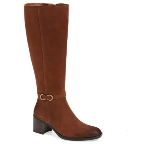 Naturalizer Light Brown Suede Sterling Saddle Knee High Boots 5 NWT