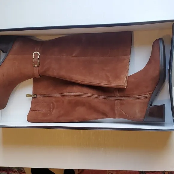 Naturalizer Light Brown Suede Sterling Saddle Knee High Boots 5 NWT