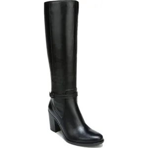 Naturalizer Womens Kalina Black Wide Calf Leather Knee-High Boots Shoes NWT