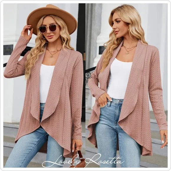 Navy Lightweight Open Front Cardigan