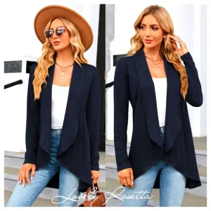 Navy Lightweight Open Front Cardigan