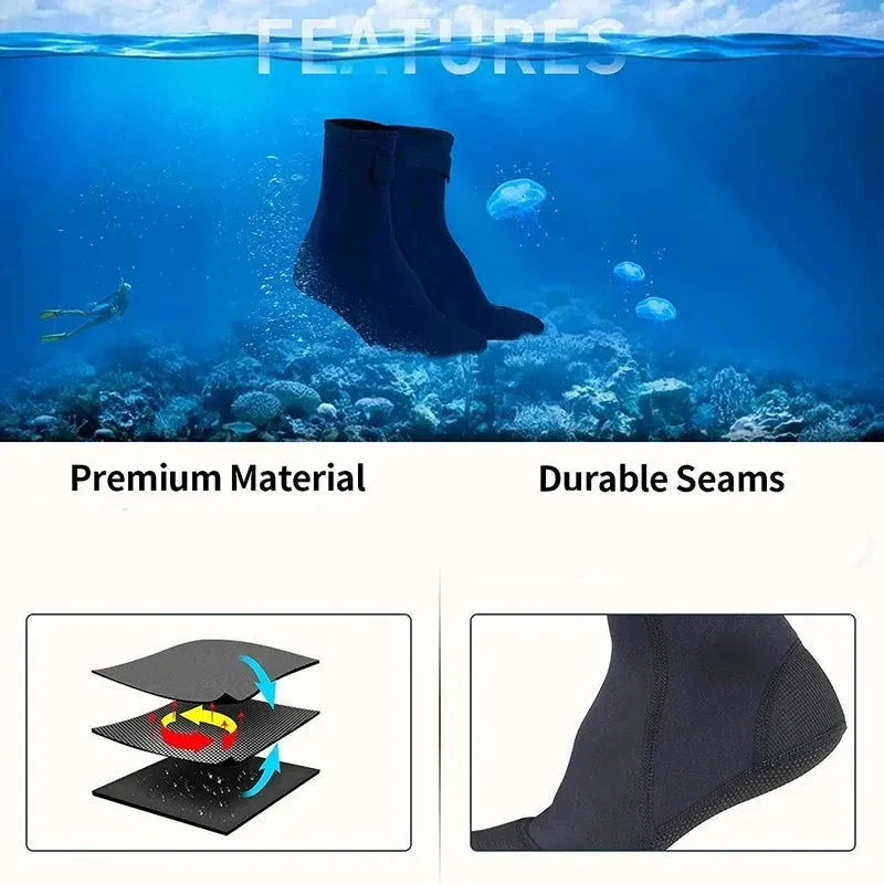 Neoprene Diving Socks - 3mm Aqua Boots for Scuba, Snorkeling, Swimming & Surfing