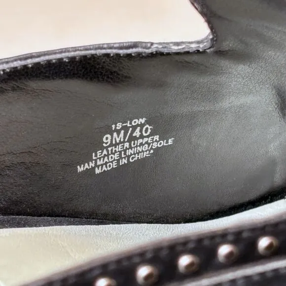 NEW 1 State Women's Lon‎ Studded Black Slip On Mules Shoes Size 9 M