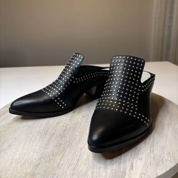 NEW 1 State Women's Lon‎ Studded Black Slip On Mules Shoes Size 9 M