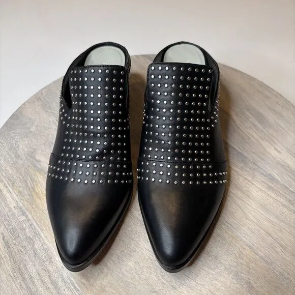 NEW 1 State Women's Lon‎ Studded Black Slip On Mules Shoes Size 9 M