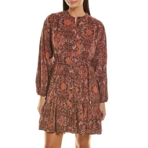 New Anthro Bishop   Young Cameron Paisley Belted Mini Dress Taj Print Small