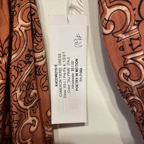 New Anthro Bishop   Young Cameron Paisley Belted Mini Dress Taj Print Small