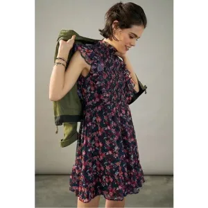 NEW Anthropologie Ranna Gill Katya Ruffled Smocked Floral Mini Dress Medium