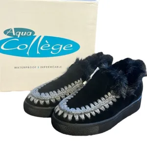 New Aqua College Albina Womens Cow Suede Faux Fur Shooties Size 6.5 in Black