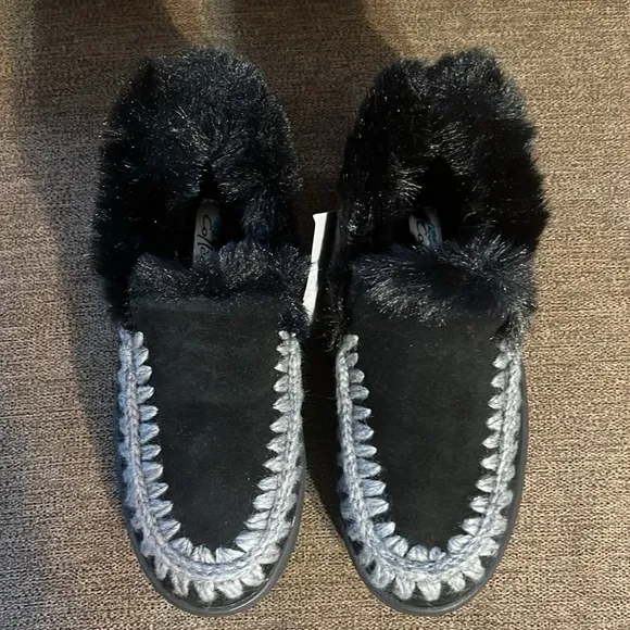 New Aqua College Albina Womens Cow Suede Faux Fur Shooties Size 6.5 in Black