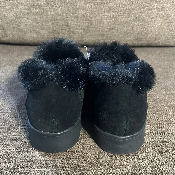 New Aqua College Albina Womens Cow Suede Faux Fur Shooties Size 6.5 in Black