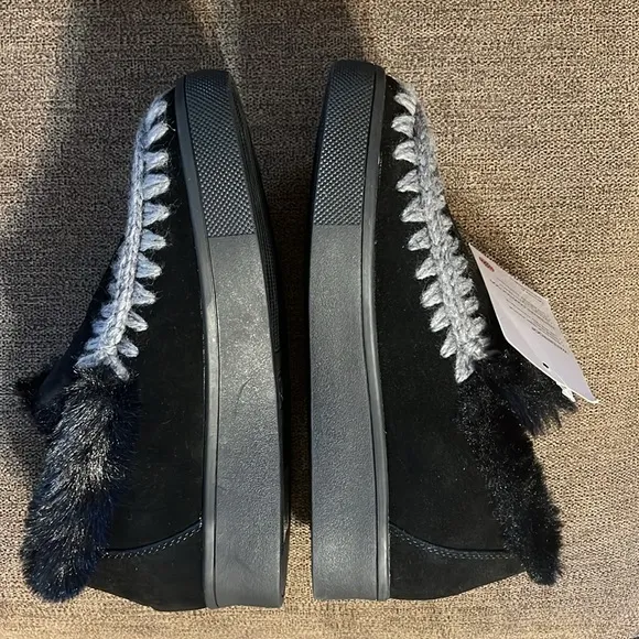New Aqua College Albina Womens Cow Suede Faux Fur Shooties Size 6.5 in Black