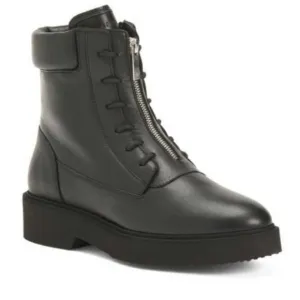 New Aquatalia Melani Black Italian Leather Waterproof Zip Boots Women’s 7