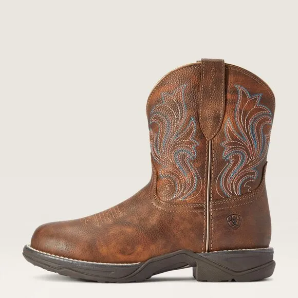 NEW ARIAT Leather Anthem Round Toe Shortie Western Boots copper for women 667tn