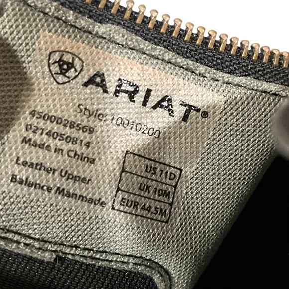NEW Ariat Men’s Black Heritage III Zip Paddock Waterproof Boots 11