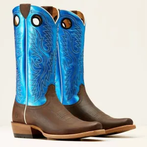 NEW ARIAT men's ringer western boots in tobacco/blue