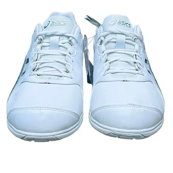 NEW Asics Women’s Cheer 7 Sport Lace Up Tennis Shoes White Silver