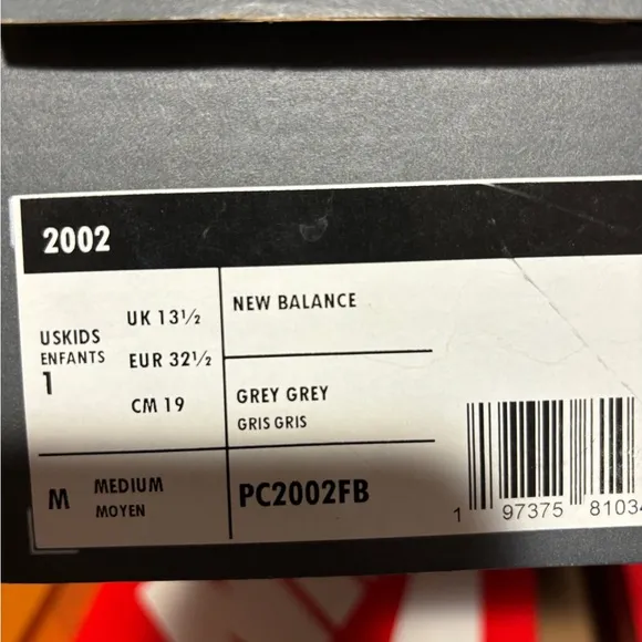 NEW BALANCE 2002 Gray Running Walking Shoes Kids Size / Preschool  (PC2002FB)