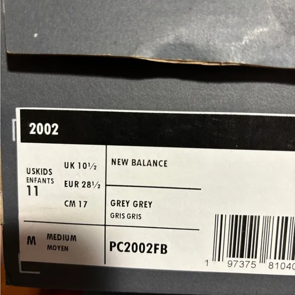NEW BALANCE 2002 Gray Running Walking Shoes Kids Size / Preschool  (PC2002FB)