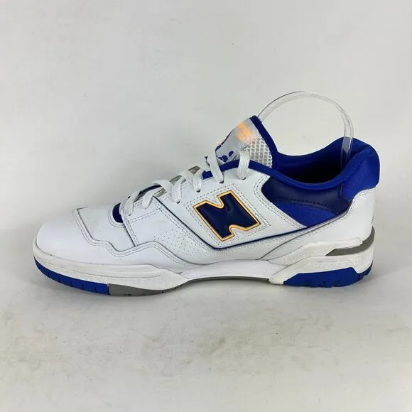 New Balance 550 Sneaker Men's 12 White Infinity Blue Suede Basketball Shoes