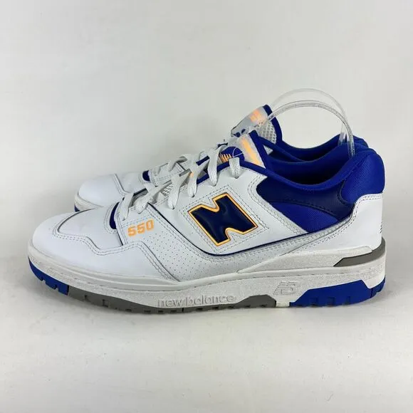 New Balance 550 Sneaker Men's 12 White Infinity Blue Suede Basketball Shoes