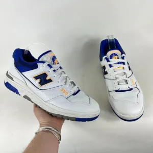 New Balance 550 Sneaker Men's 12 White Infinity Blue Suede Basketball Shoes