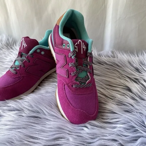 New Balance™ 574 Lace-Up Suede Running Shoes Kids 3 1/2 M Magenta New(KL574NFG)