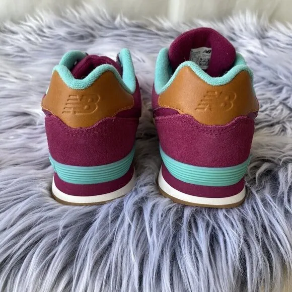 New Balance™ 574 Lace-Up Suede Running Shoes Kids 3 1/2 M Magenta New(KL574NFG)