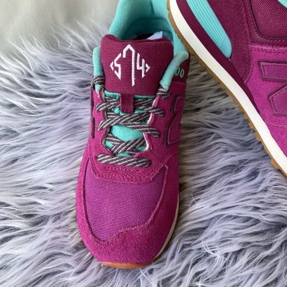 New Balance™ 574 Lace-Up Suede Running Shoes Kids 3 1/2 M Magenta New(KL574NFG)