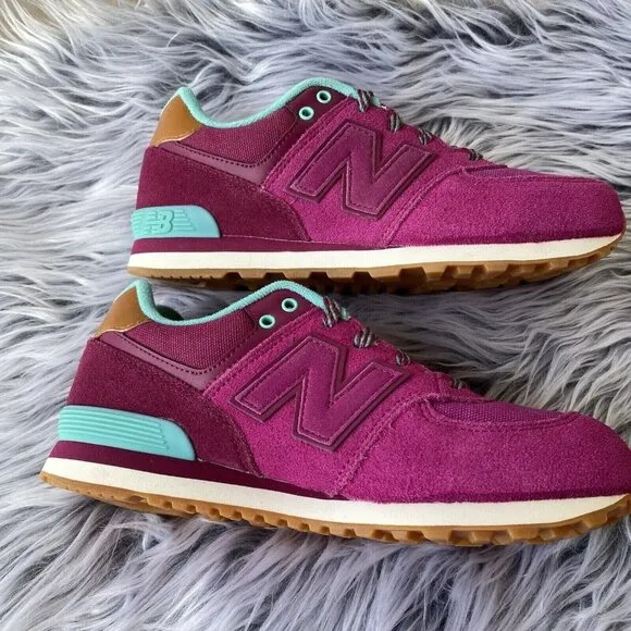 New Balance™ 574 Lace-Up Suede Running Shoes Kids 3 1/2 M Magenta New(KL574NFG)