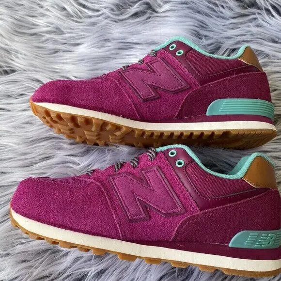 New Balance™ 574 Lace-Up Suede Running Shoes Kids 3 1/2 M Magenta New(KL574NFG)