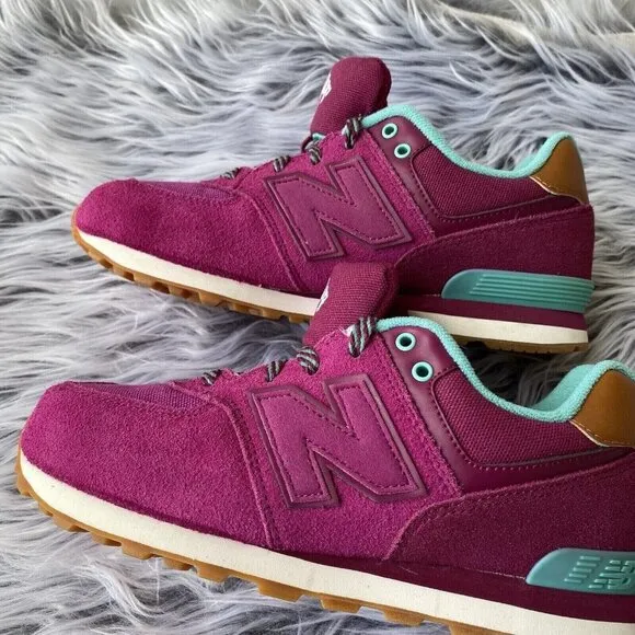 New Balance™ 574 Lace-Up Suede Running Shoes Kids 3 1/2 M Magenta New(KL574NFG)