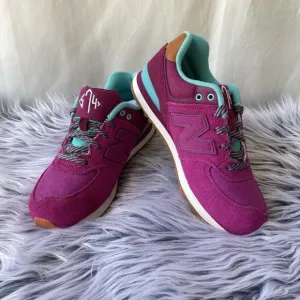 New Balance™ 574 Lace-Up Suede Running Shoes Kids 3 1/2 M Magenta New(KL574NFG)