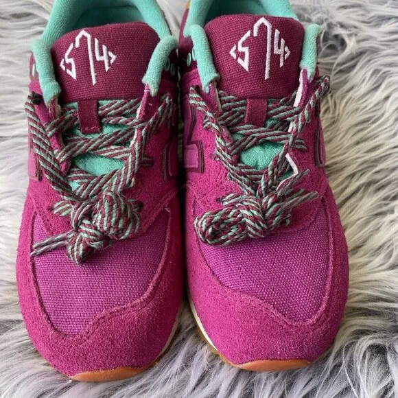 New Balance™ 574 Lace-Up Suede Running Shoes Kids 3 1/2 M Magenta New(KL574NFG)