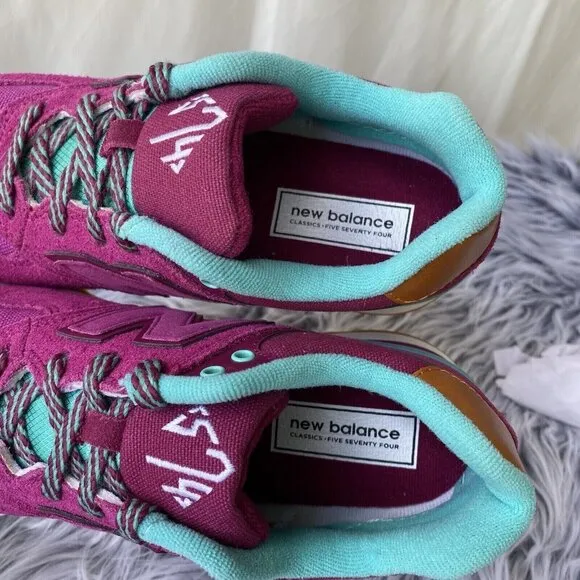 New Balance™ 574 Lace-Up Suede Running Shoes Kids 3 1/2 M Magenta New(KL574NFG)